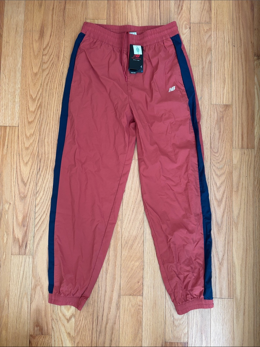 New Balance Rust Joggers with Navy Side Panels
